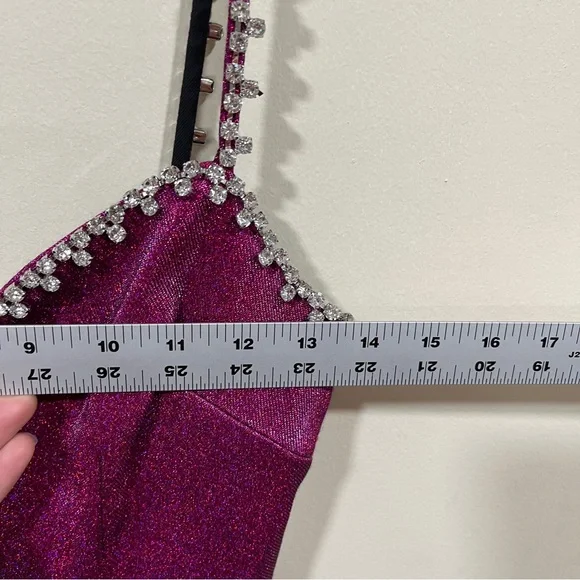 AREA Crystal Trim Sweetheart Dress In Pink size small women’s